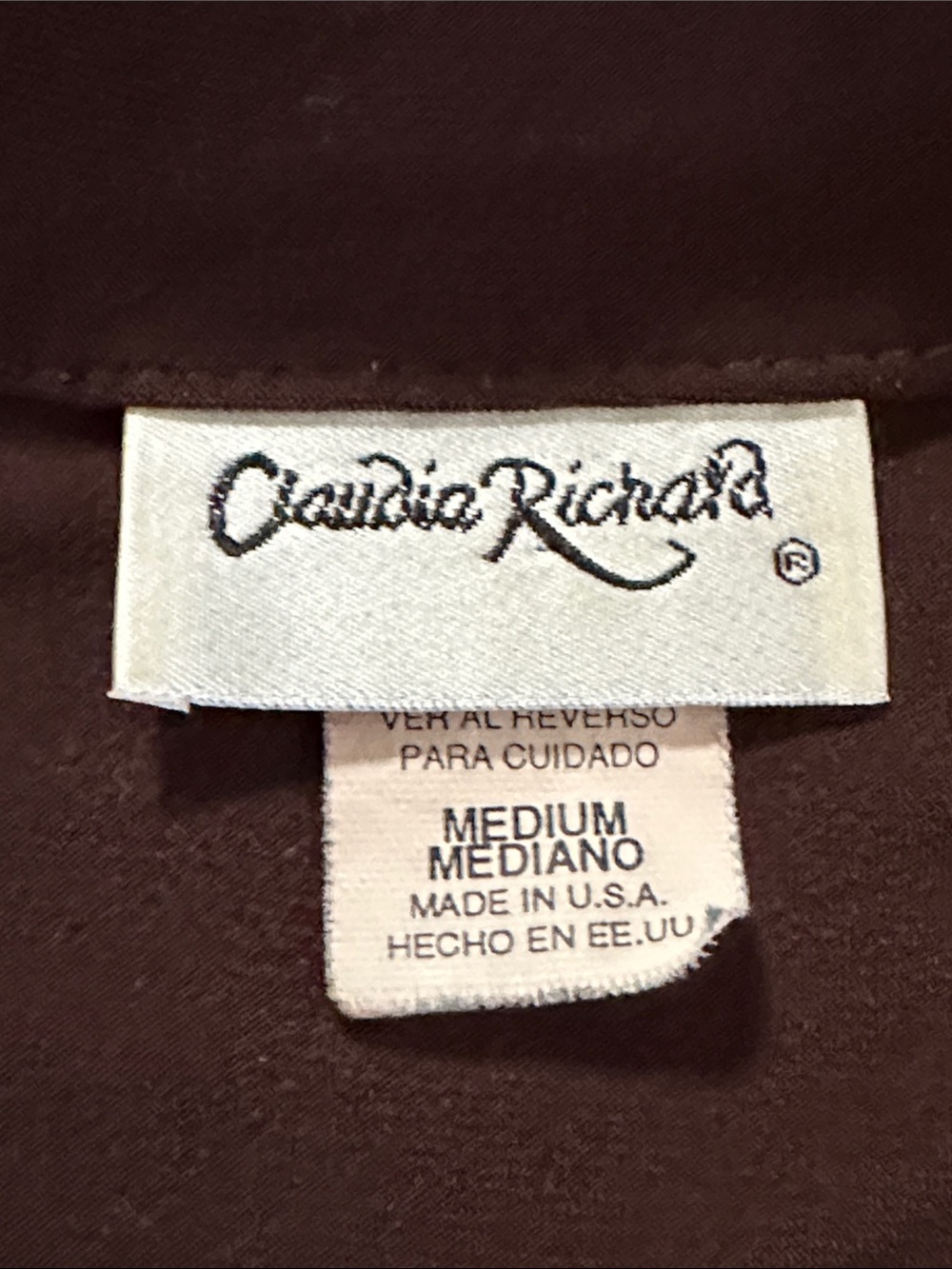 Claudia Richard brown short-sleeve top, size M - Picture 3 of 5